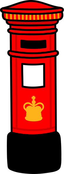 Red british post box illustration.